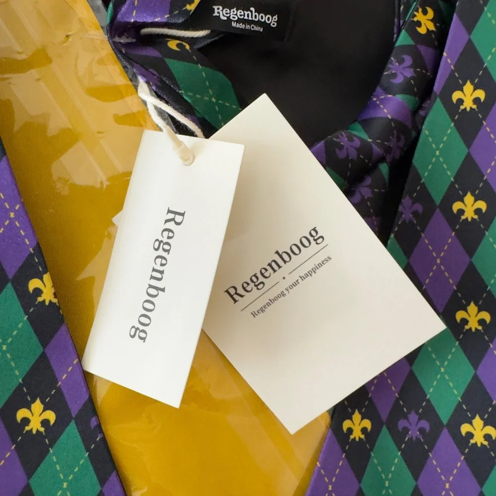 1699 | NWT Mardi Gras New Orleans Harlequin Fleur De Lis Vest Set Purple M